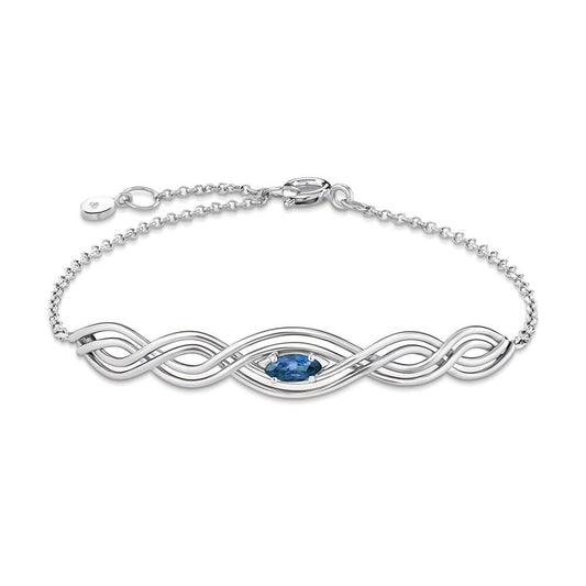 Pulseira Nós Frente Safira 18k