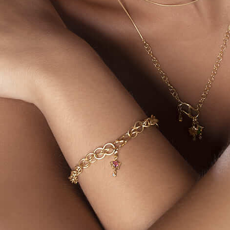 Pulseira Órbitas G Fecho Duplo 18k
