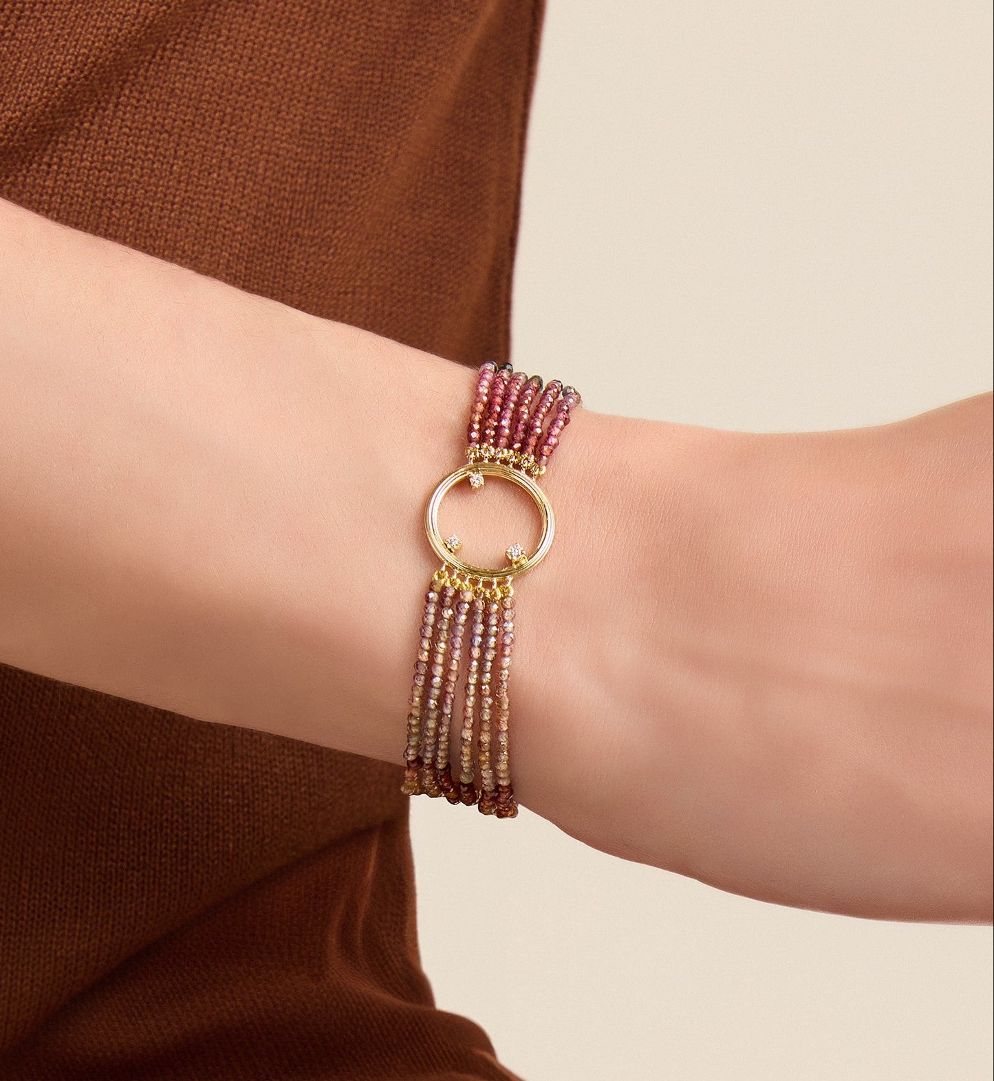 Pulseira Sunlit Safiras Terrosas 18k