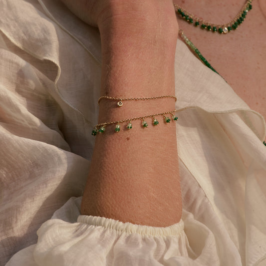 Pulseira Dupla Tsavorita 18k