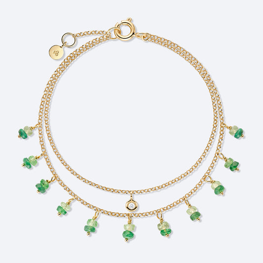 Pulseira Dupla Tsavorita 18k