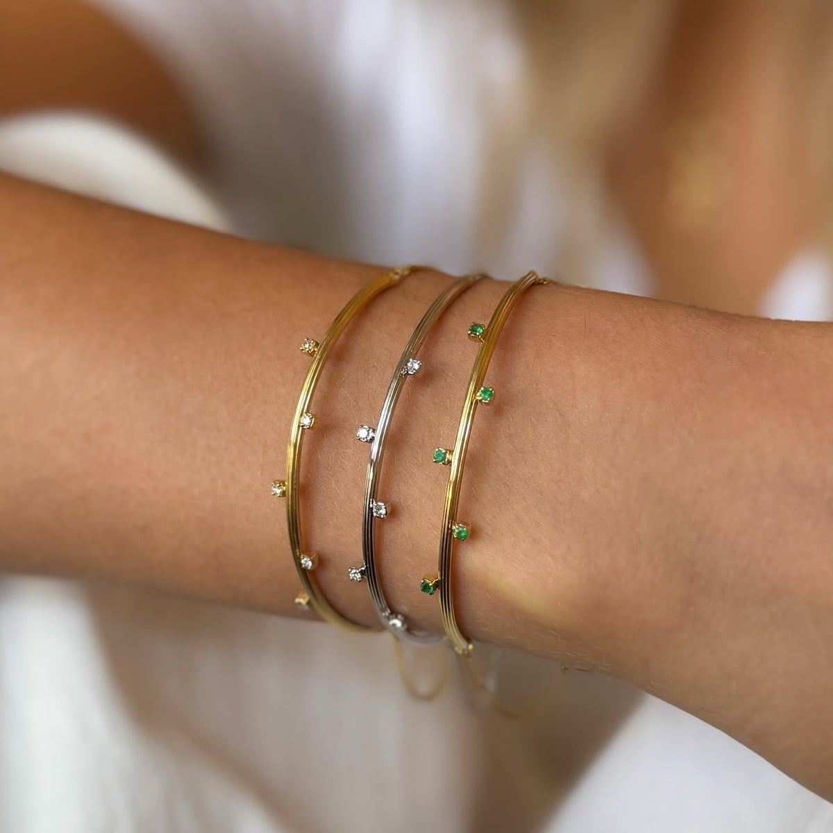 Bracelete Flow com Brilhantes 18k