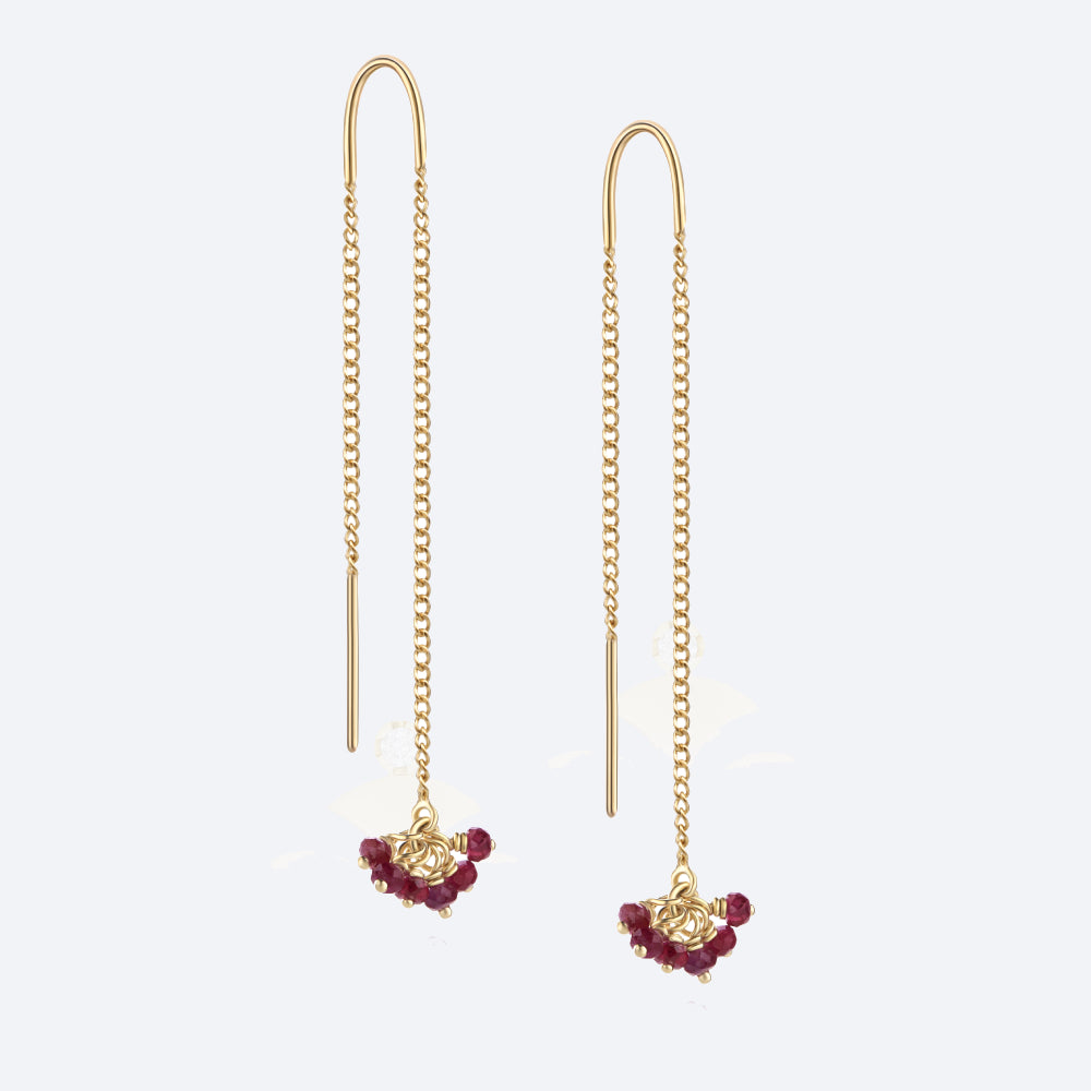 Brinco Cachinho Rubi 18k
