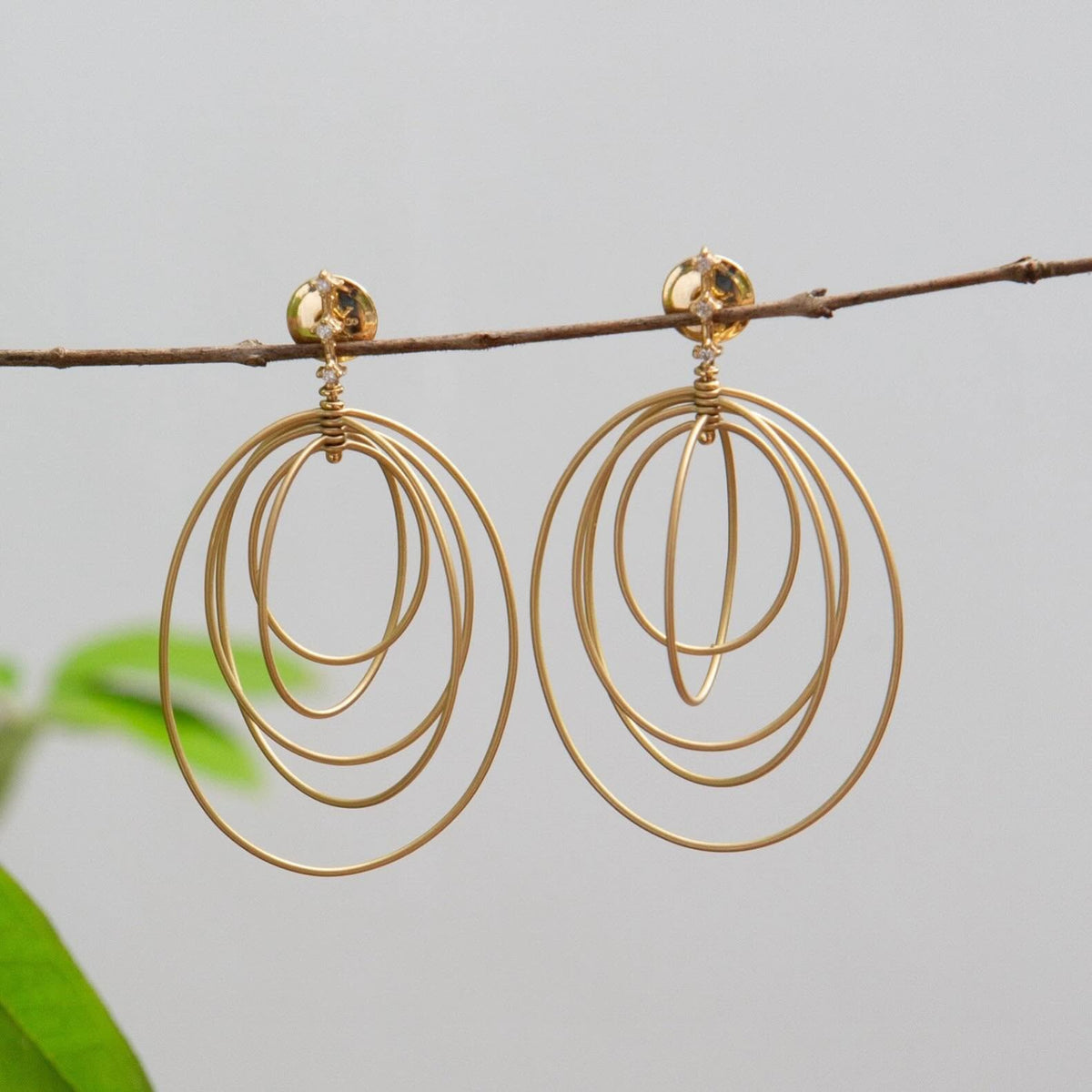 Brinco Malabaris com Brilhantes 18k