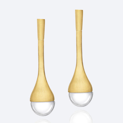 Brinco Pingo D'Água Cristal 18K