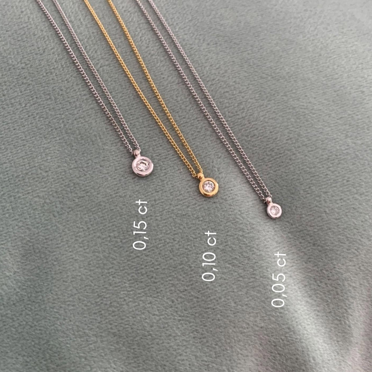 Colar Ponto de Luz 0,05ct 18k